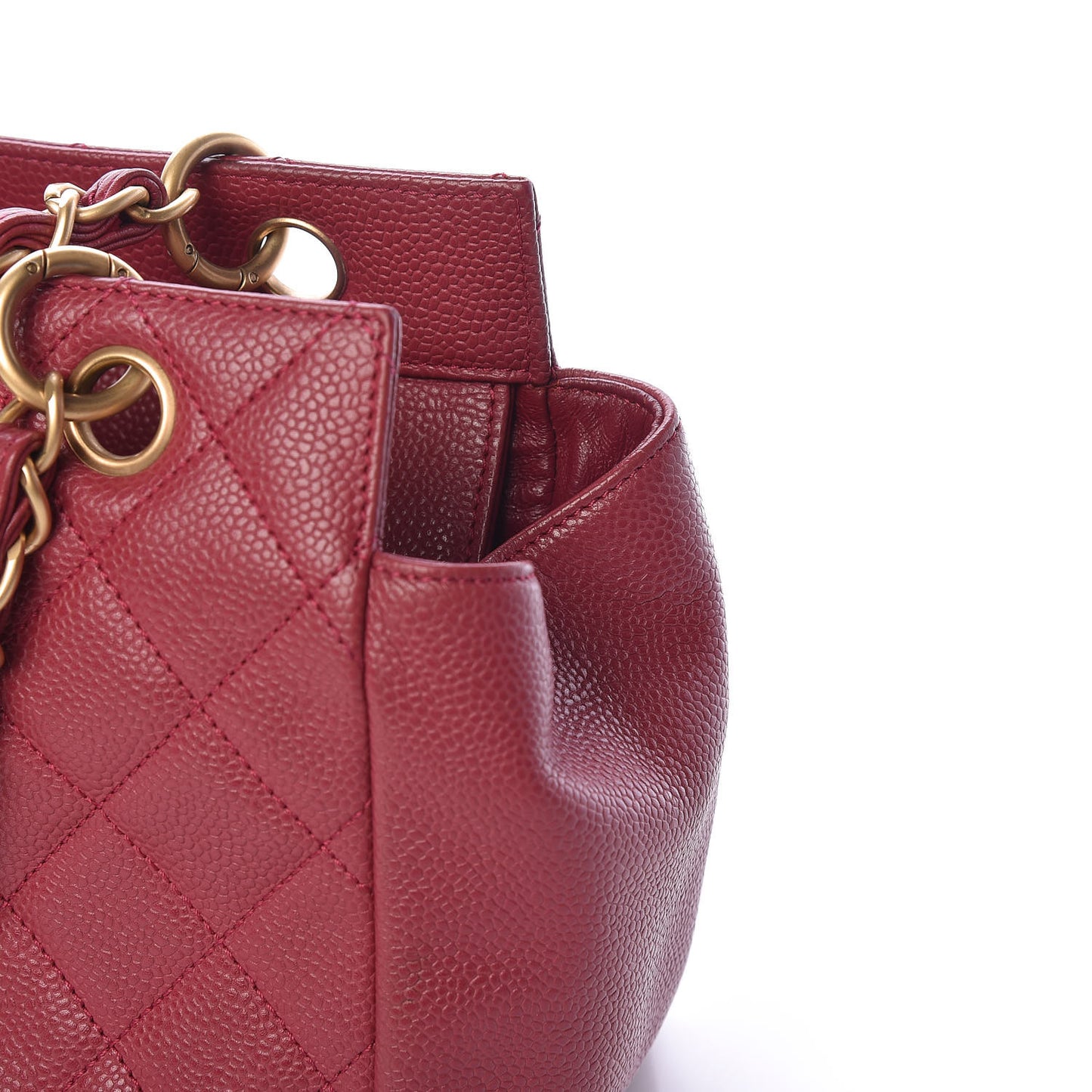 Caviar Quilted Petit Timeless Tote PTT Dark Pink