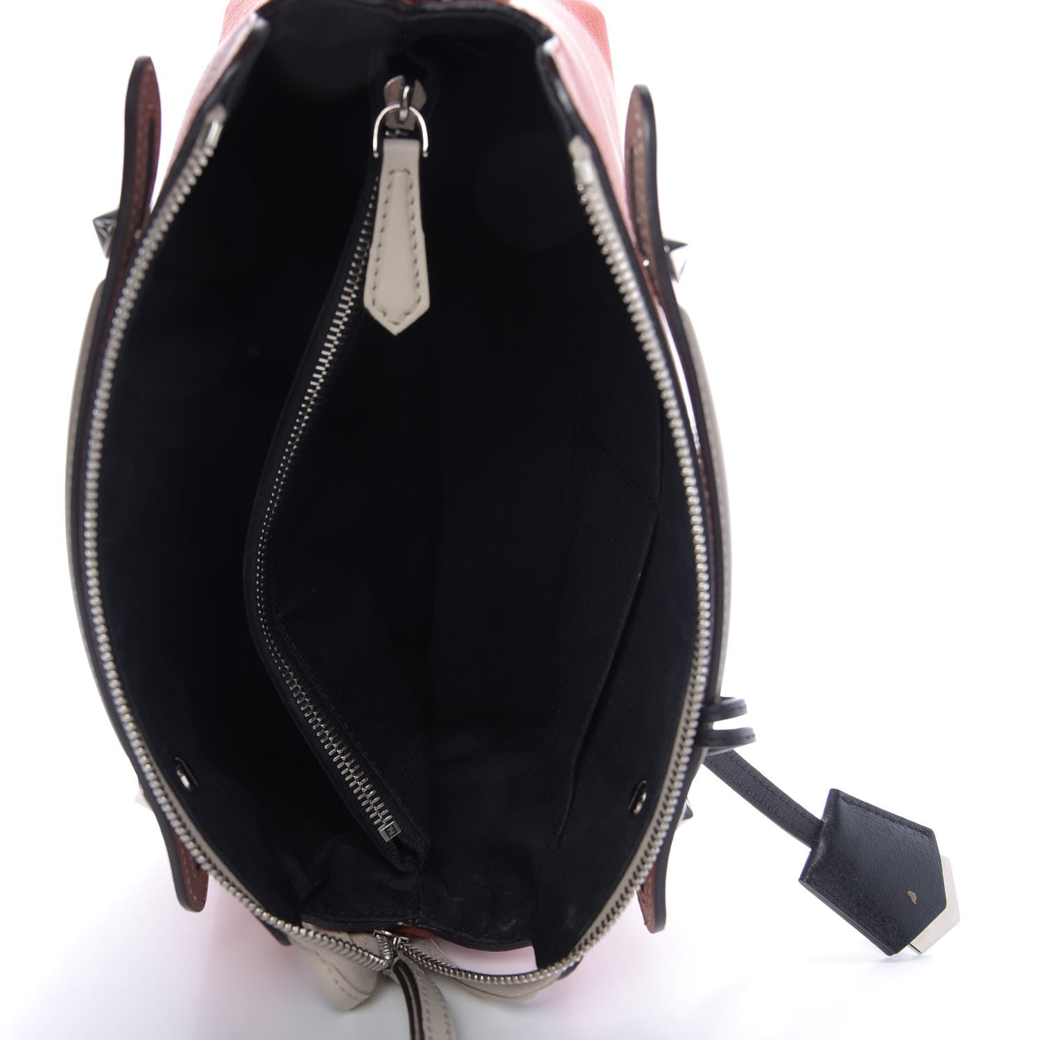 Fendi Vitello Dolce 4 Color Medium By The Way Boston Bag Pimento Black Multicolor 5 of 9