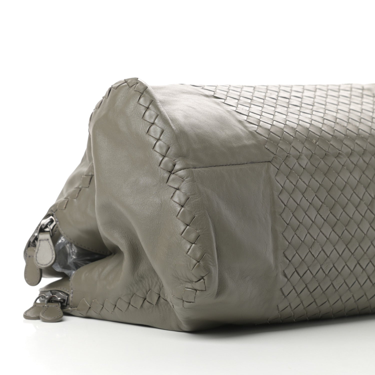Bottega Veneta Calfskin Intrecciato Large Leggero Tote Kaki Fondente 11 of 14