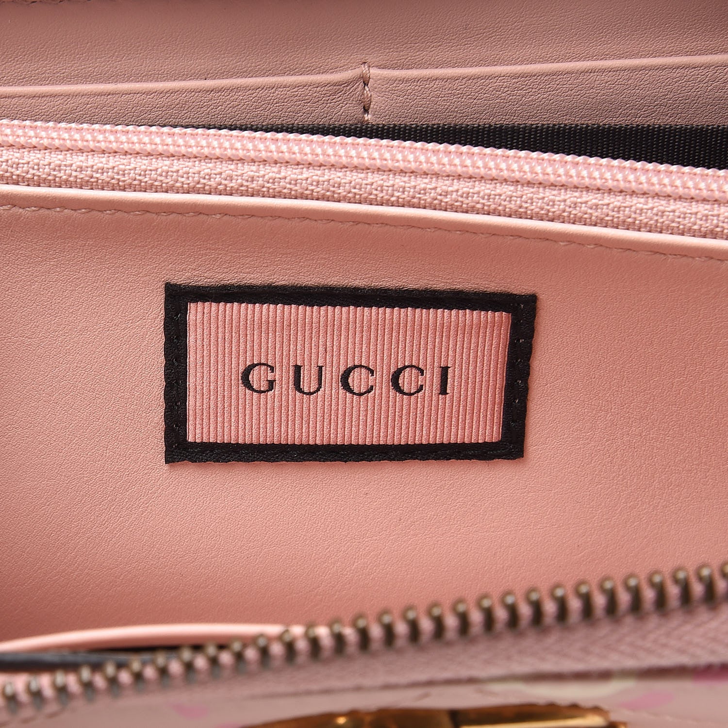 Gucci Calfskin Matelasse GucciGhost GG Marmont Zip Around Wallet Perfect Pink Rosa Ivory 9 of 10