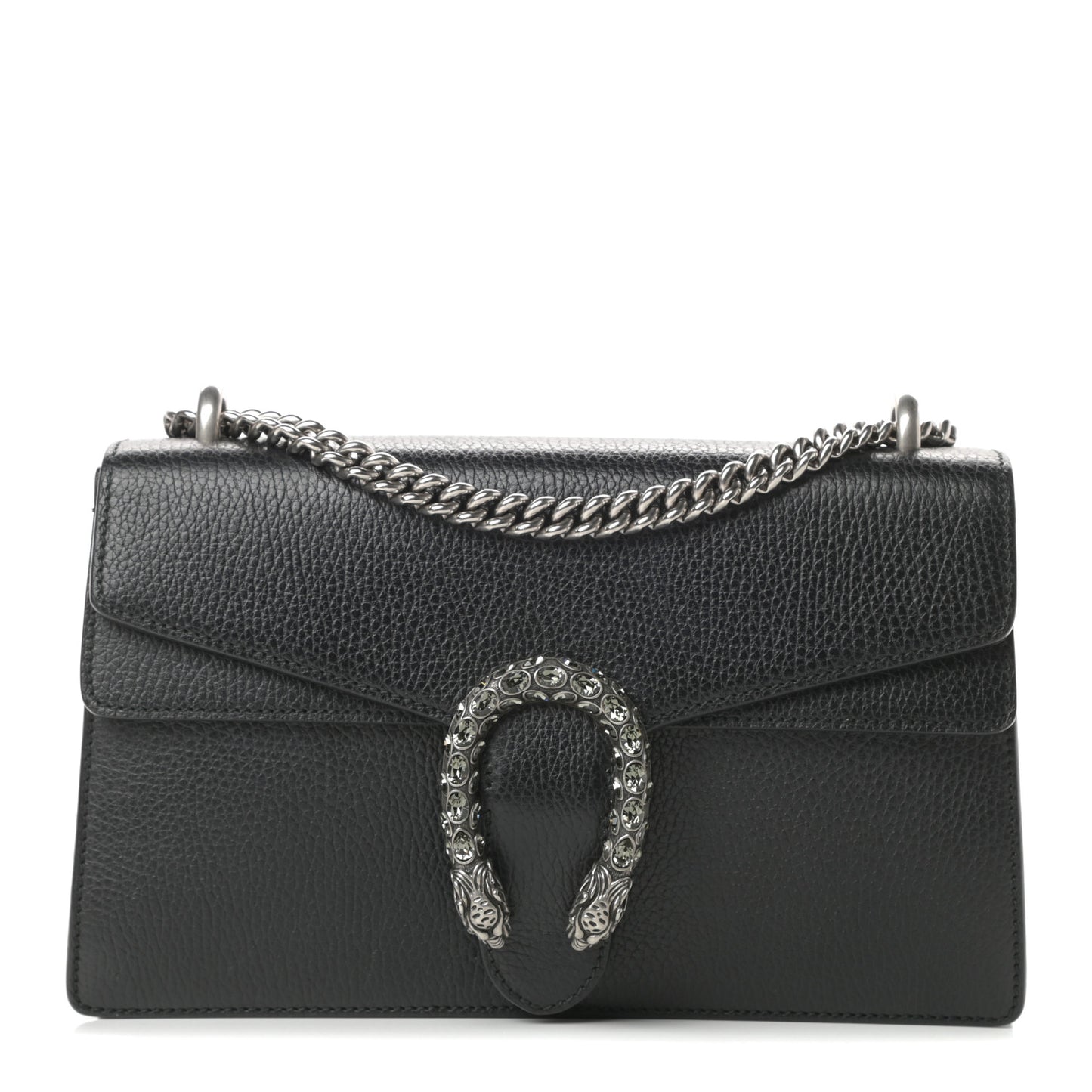 Pebbled Calfskin Small Dionysus Shoulder Bag Black