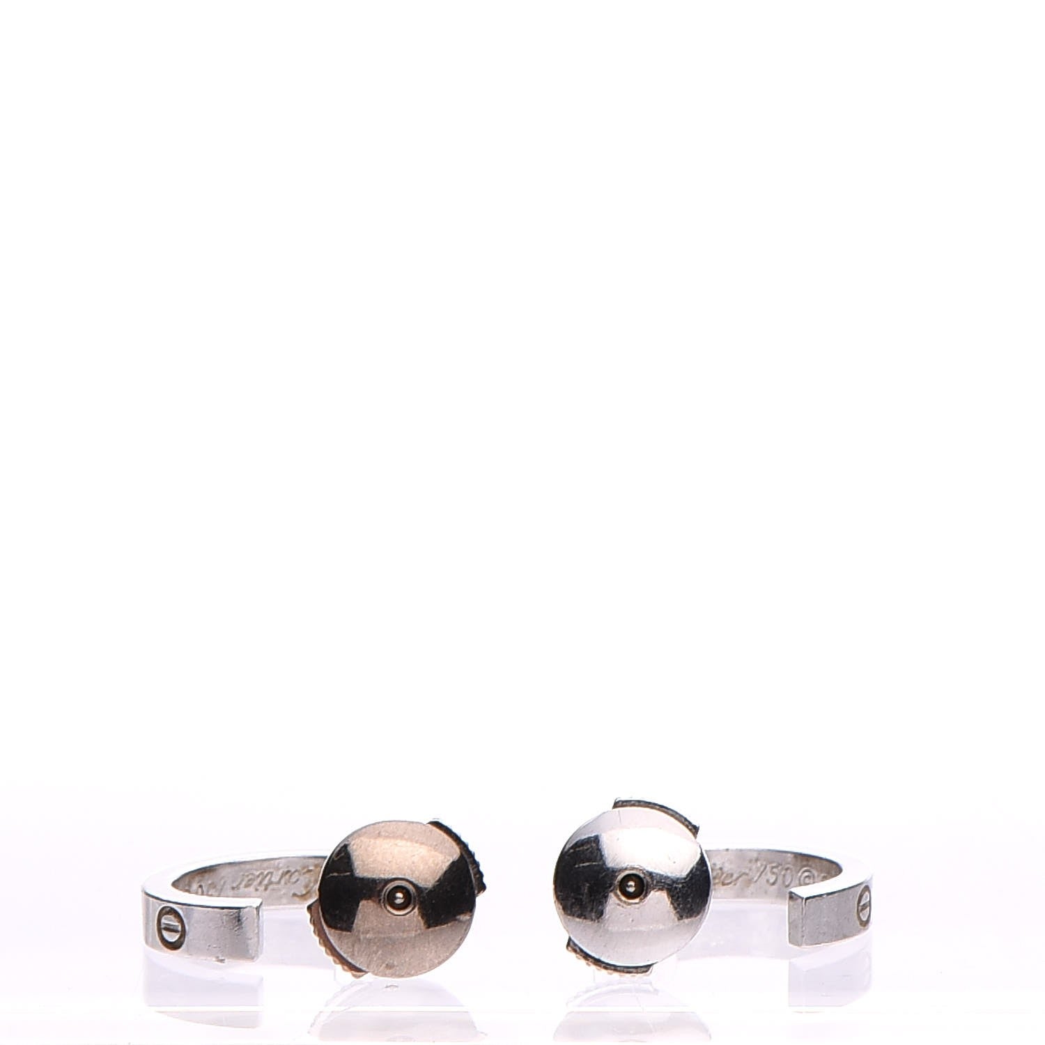 Cartier 18K White Gold Small LOVE Hoop Earrings 3 of 9