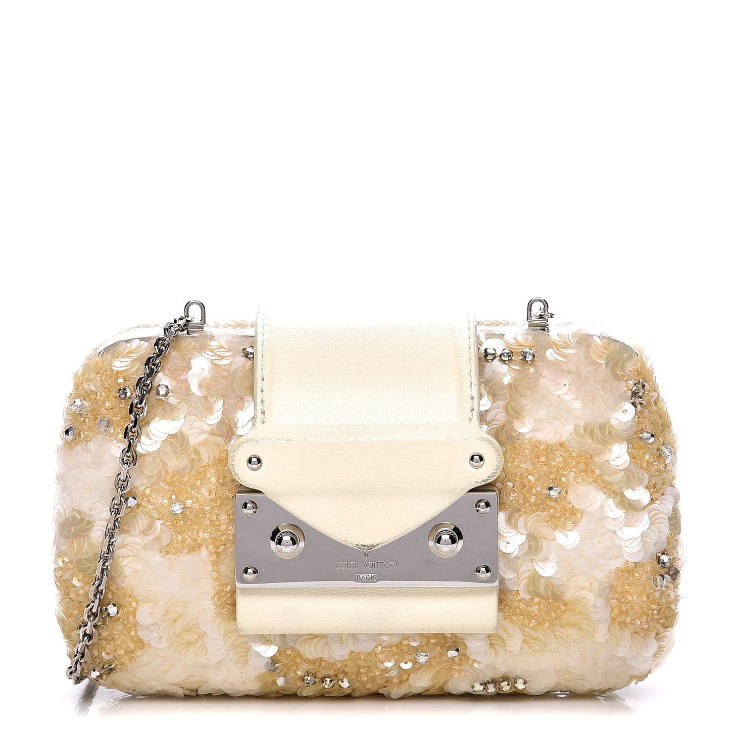 Sequin Petit Tresor Miniaudiere Clutch Yellow