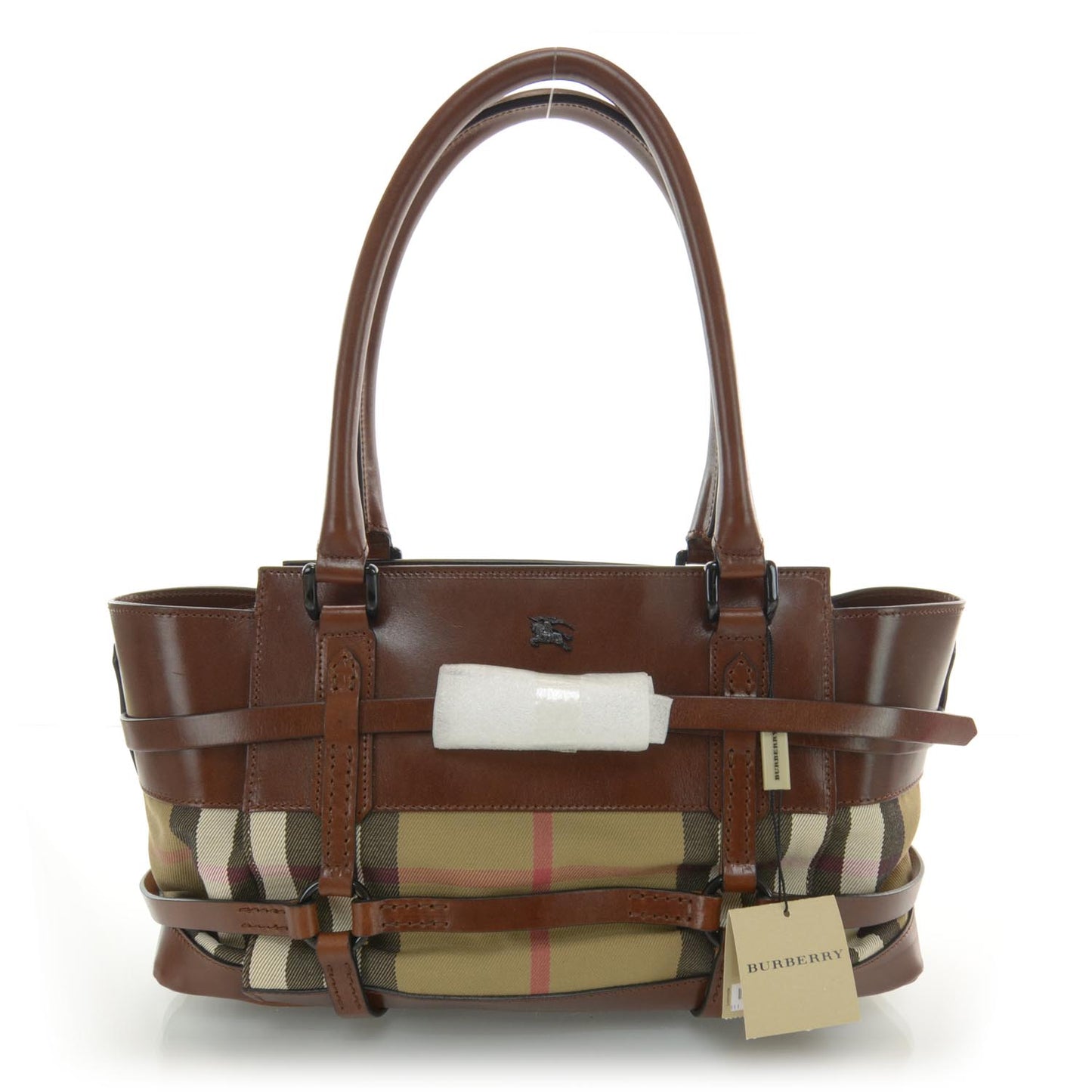 House Check Bridle Calfskin Kent Bag Dark Tan