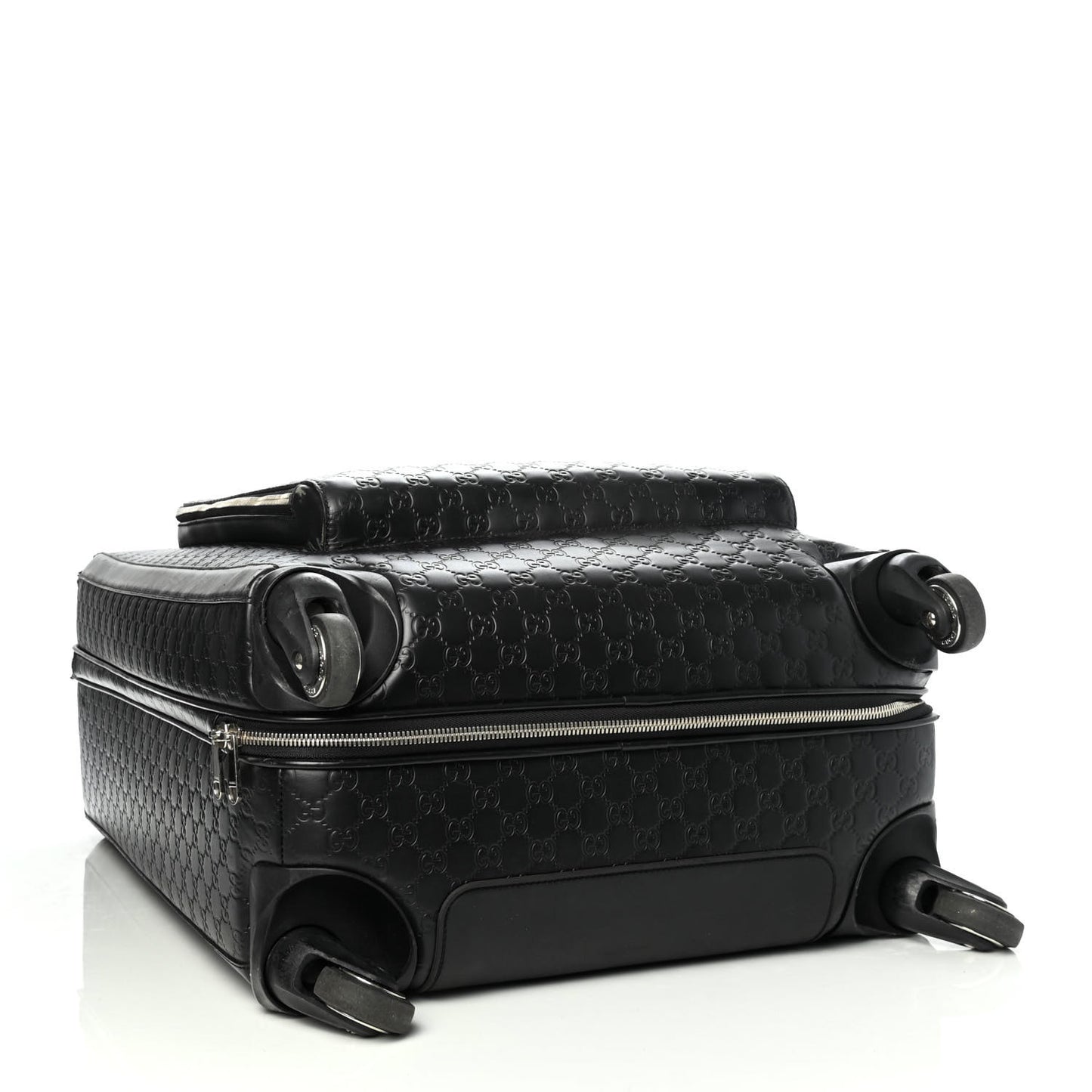 Guccissima Large Four Wheel Suitcase Black