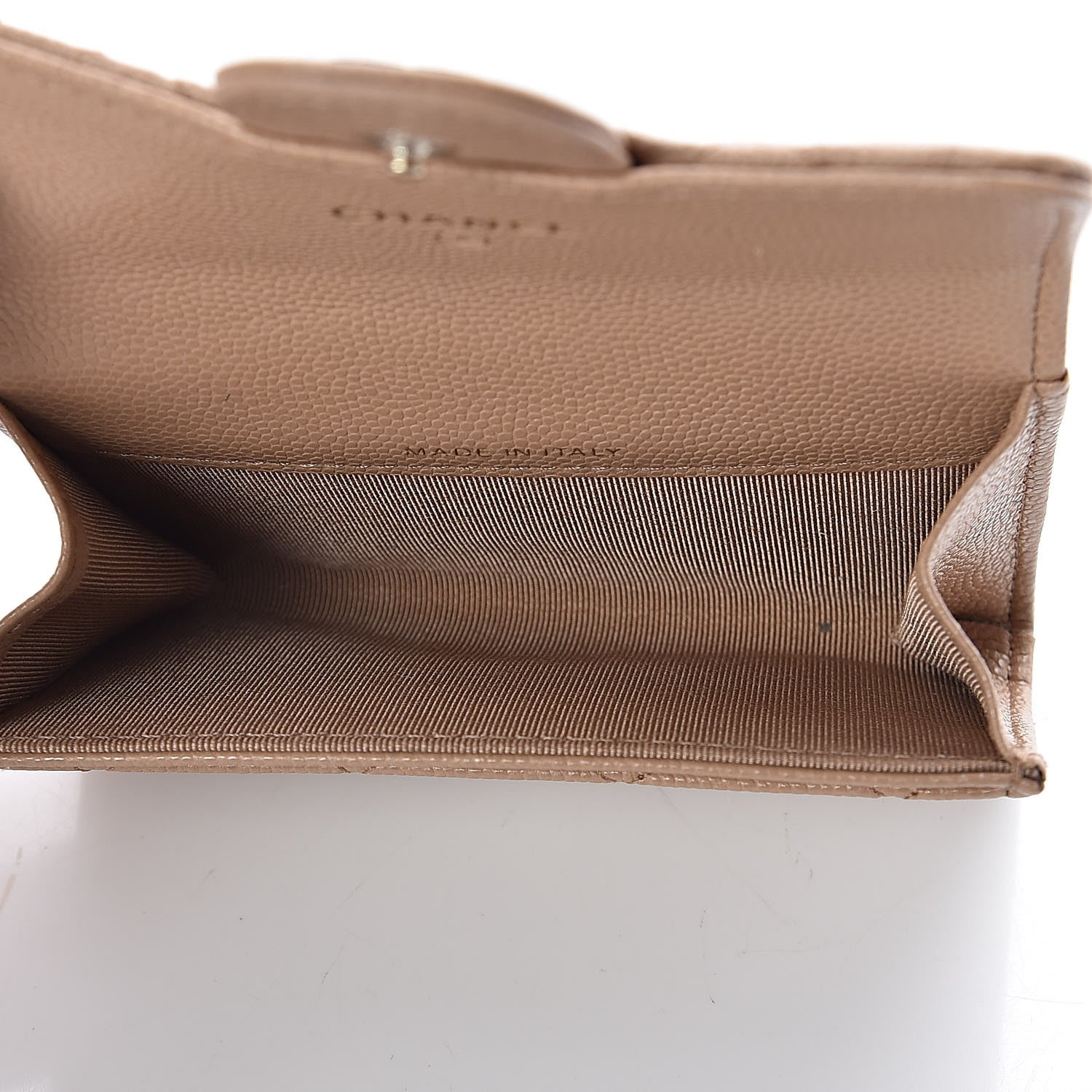 Chanel Caviar Quilted Flap Card Holder Wallet Beige 5 of 9
