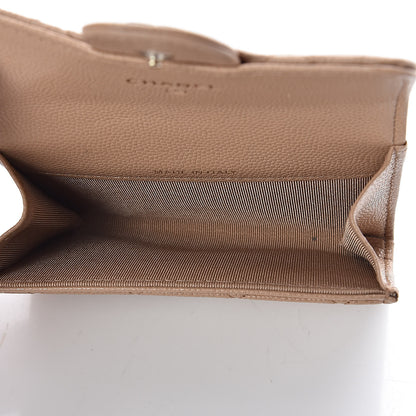 Chanel Caviar Quilted Flap Card Holder Wallet Beige 5 of 9