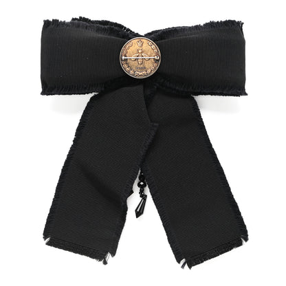 Gucci Grosgrain Crystal Bow Brooch Black 3 of 5