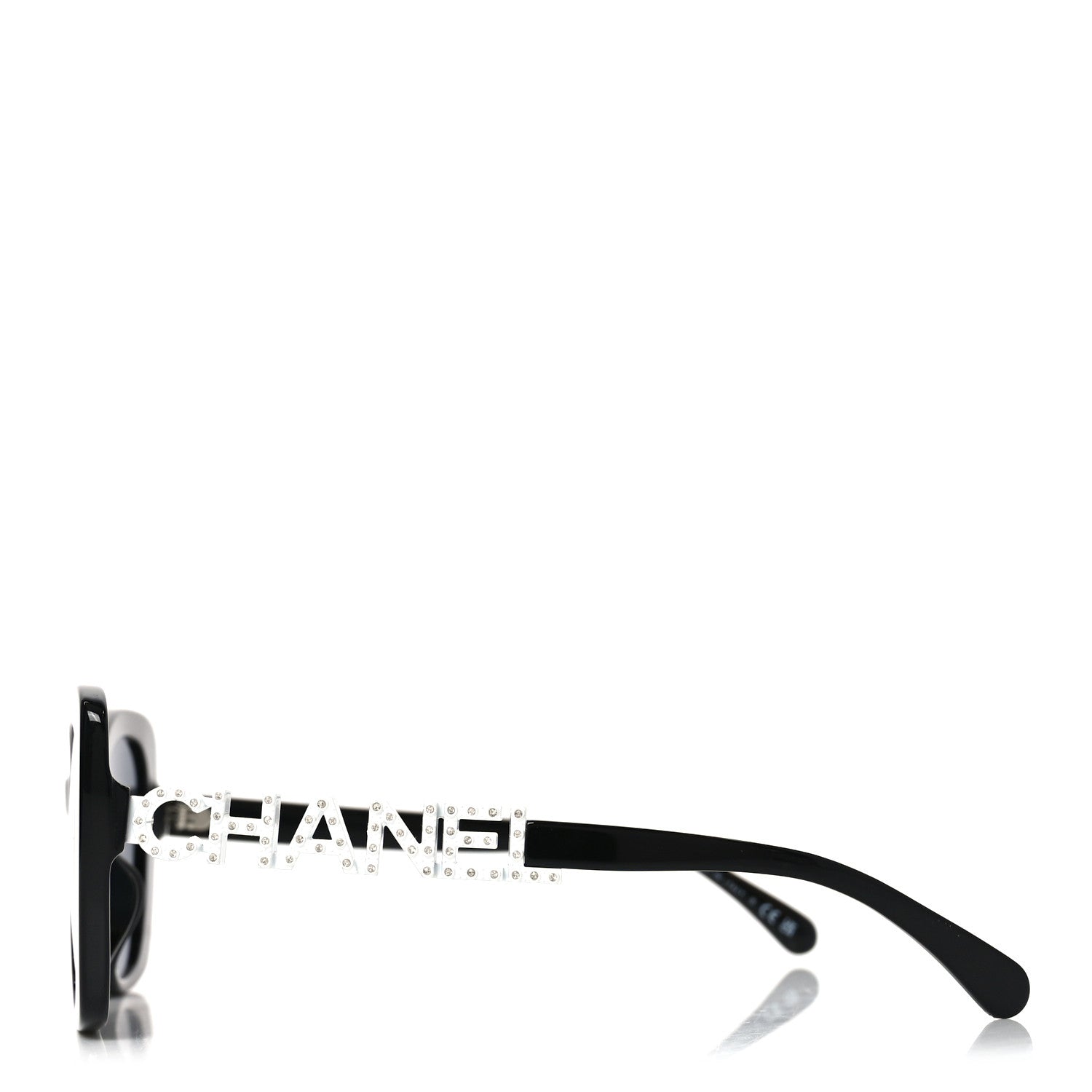 Chanel Acetate Strass Square Sunglasses 5422-B-A Black White 4 of 7