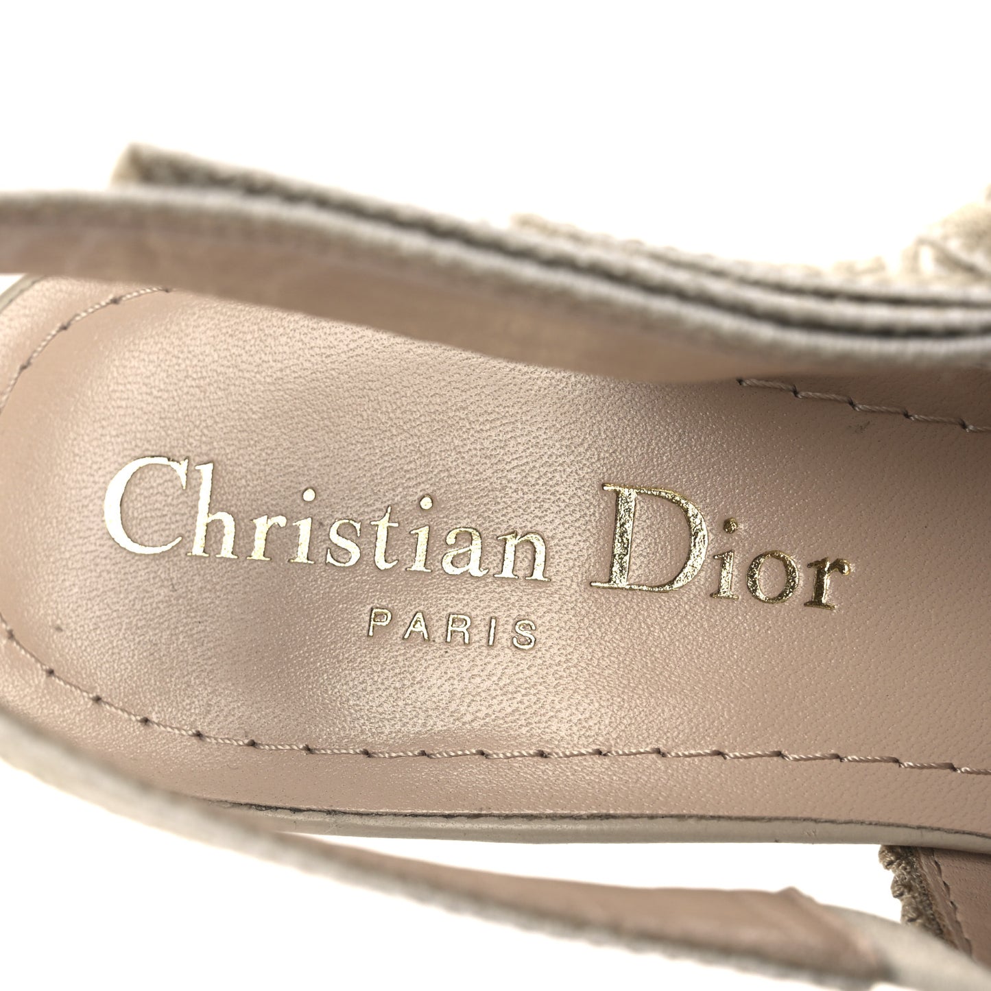 Raffia Embroidered J'Adior Slingback 65mm Pumps 36 Taupe