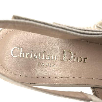 Christian Dior Raffia Embroidered J'Adior Slingback 65mm Pumps 36 Taupe 9 of 11