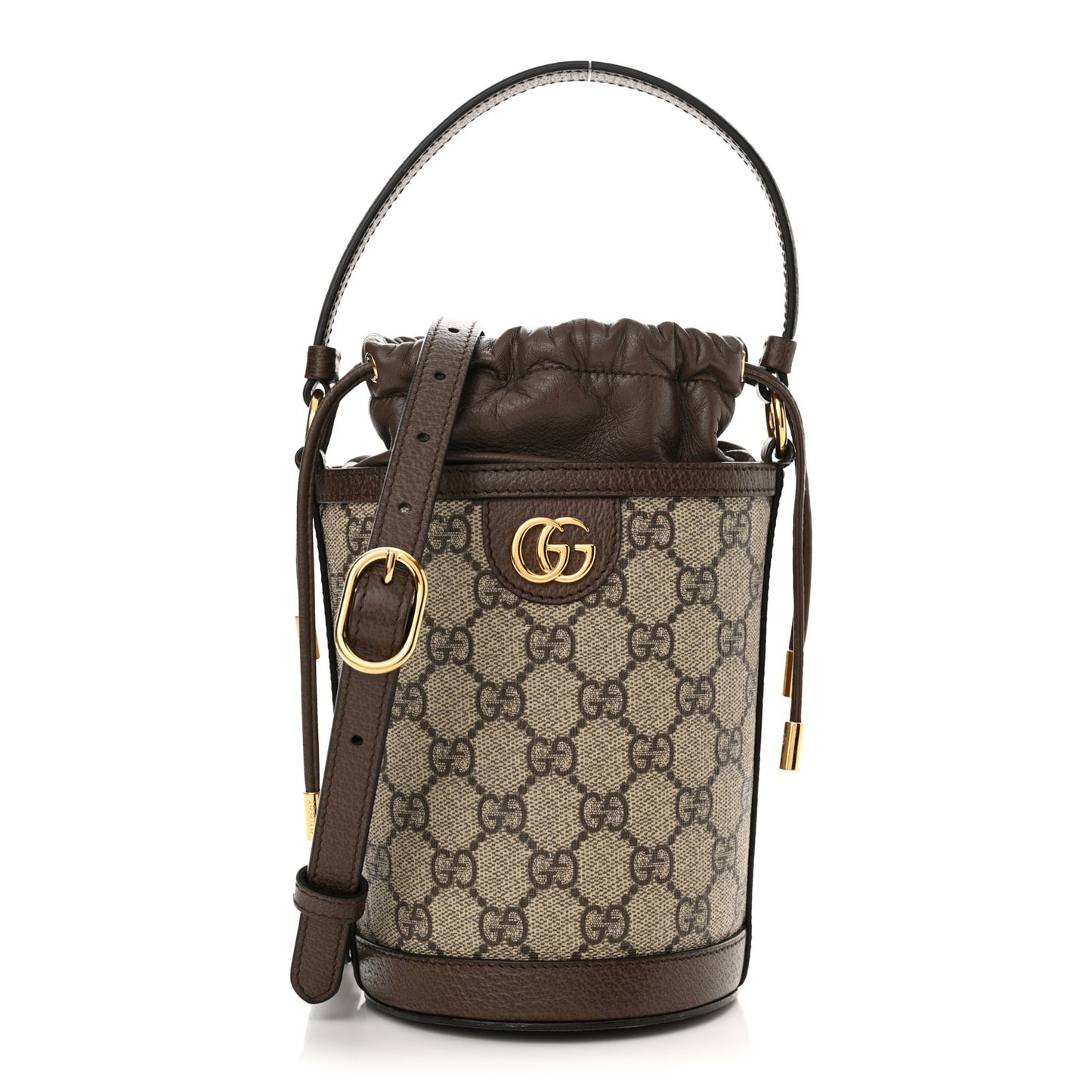 GG Supreme Monogram Ophidia Mini Bucket Bag Beige Ebony