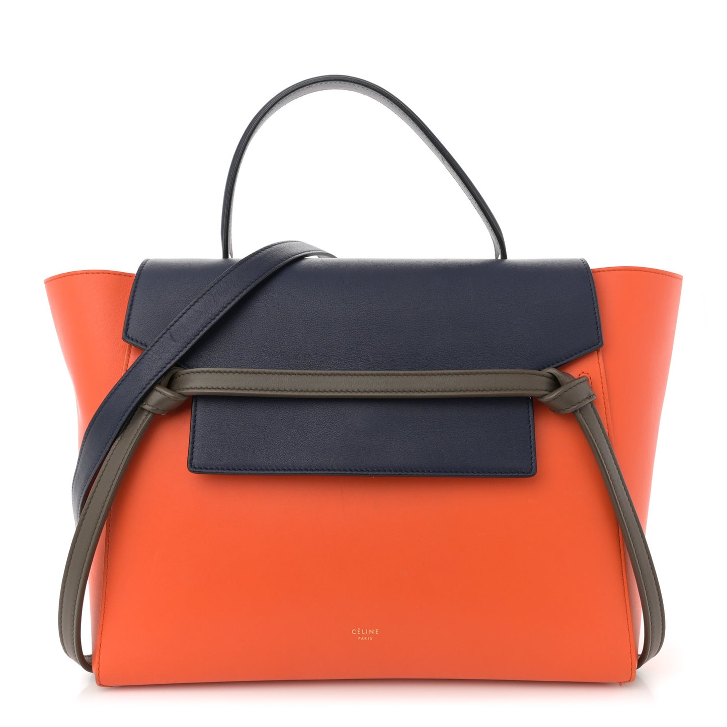 Smooth Calfskin Mini Tri-Color Belt Bag Orange