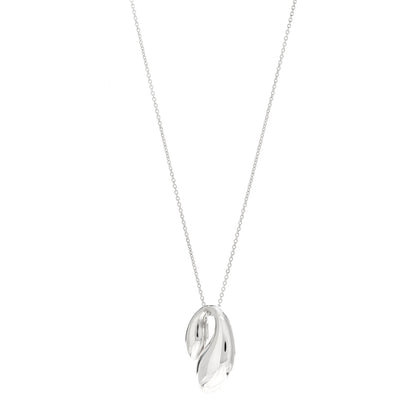 Tiffany Sterling Silver Elsa Peretti Double Teardrop Pendant Necklace 1 of 5