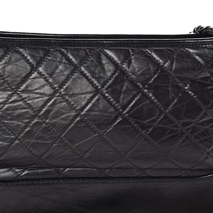 Chanel Aged Calfskin Quilted Medium Gabrielle Hobo Black 16 of 16