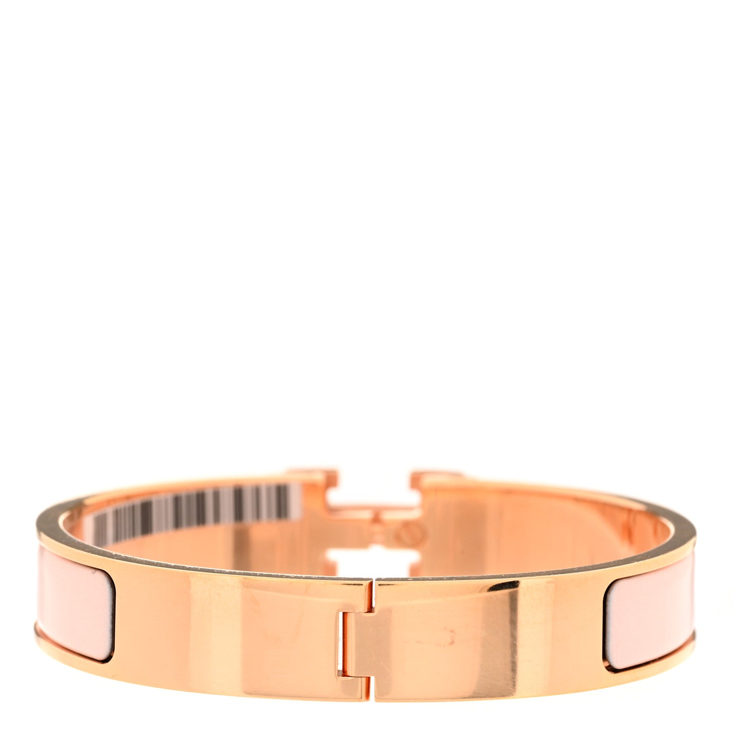 Hermes Enamel Narrow Clic Clac H Bracelet GM Rose Candeur 3 of 4