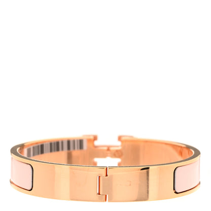 Hermes Enamel Narrow Clic Clac H Bracelet GM Rose Candeur 3 of 4