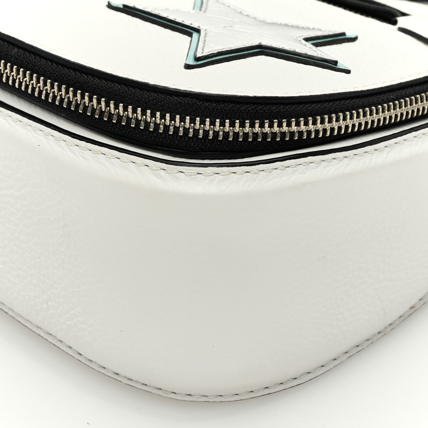 Marc Jacobs Pebbled Calfskin Star Patchwork Small Saddle Bag White Multicolor Almond 8 of 8