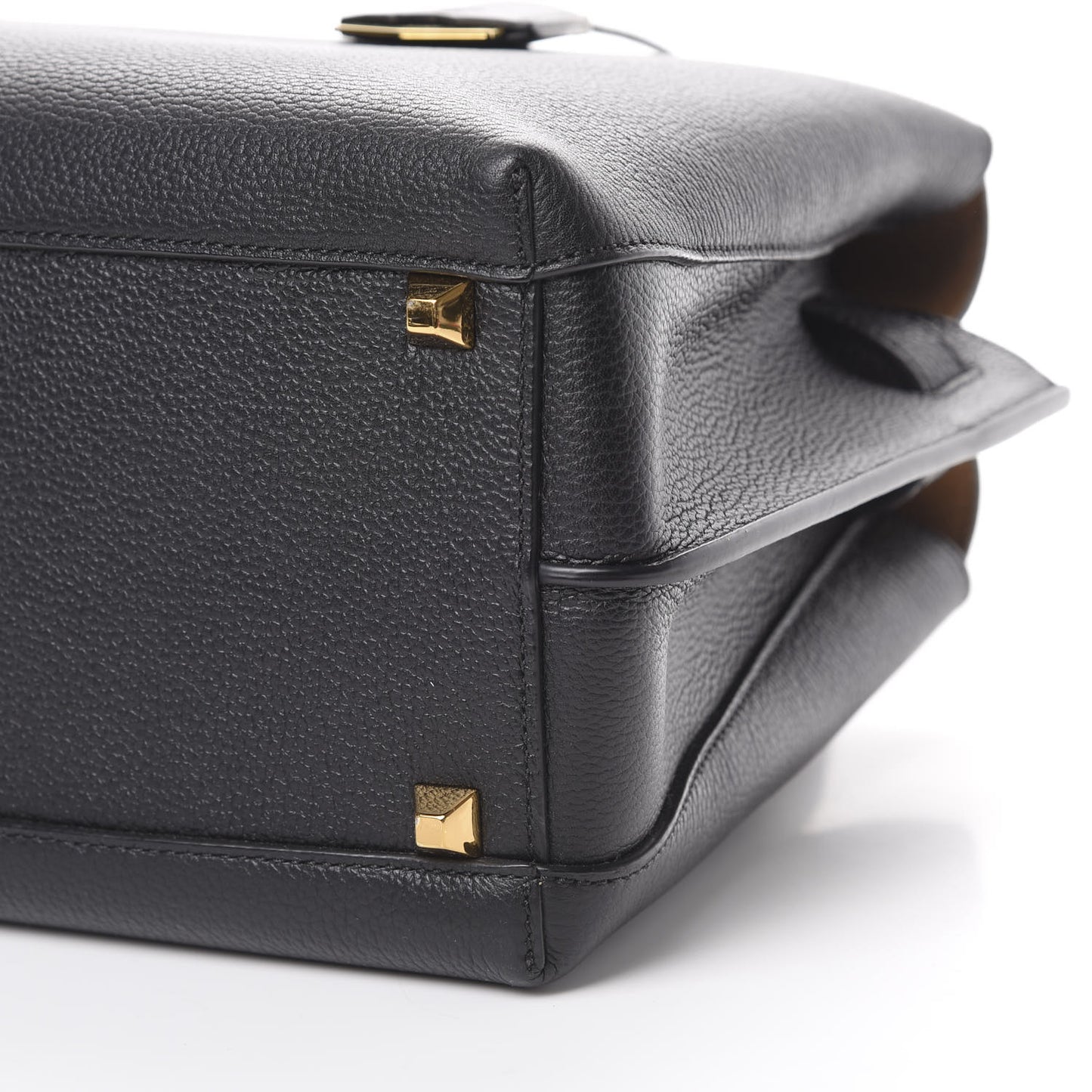 Grained Calfskin Medium Milla Tote Black