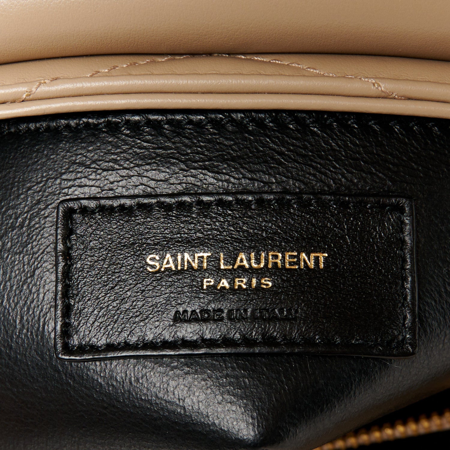 Saint Laurent Calfskin Y Quilted Monogram Small Loulou Chain Satchel Dark Beige 7 of 11