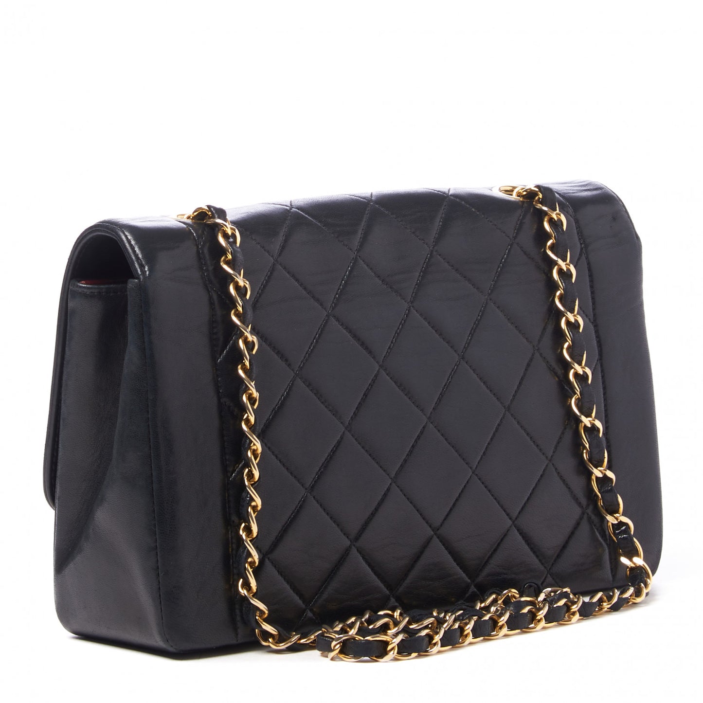 Lambskin Quilted Medium Single Flap Black