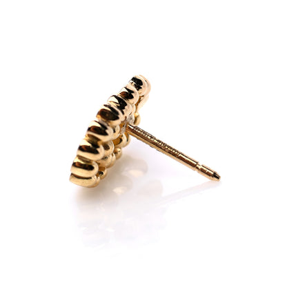 Gucci 18K Yellow Gold Running G Scalloped Stud Earrings 4 of 4