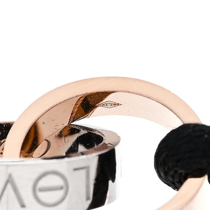 Cartier 18K White Pink Gold Charity LOVE Adjustable Cord Bracelet Black 7 of 7