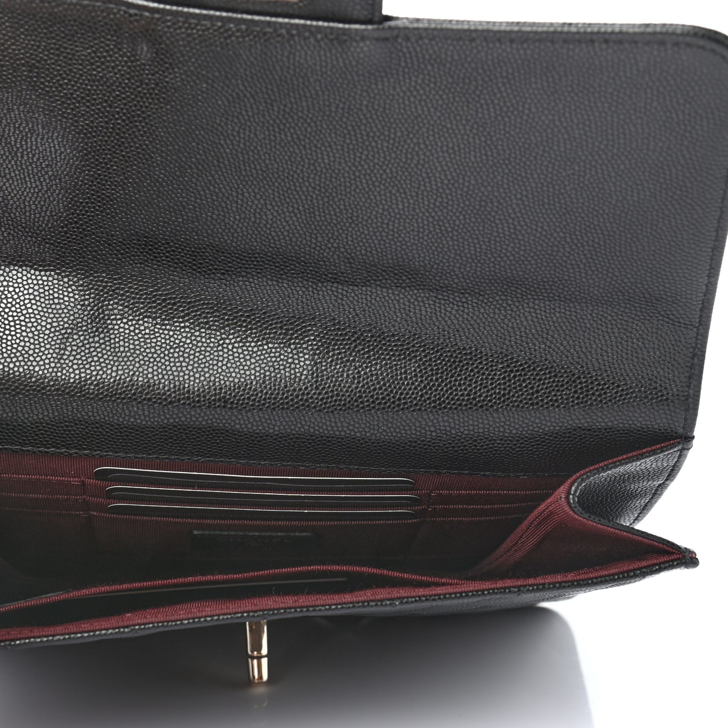 Caviar Quilted Square Flap Clutch Black