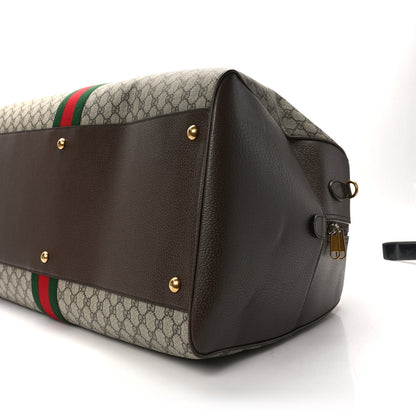 Gucci GG Supreme Monogram Textured Dollar Calfskin Web Large Savoy Bowling Bag Beige Ebony New Acero 7 of 9