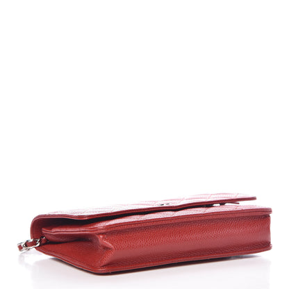 Chanel Caviar Quilted Wallet On Chain WOC Dark Red 4 of 12
