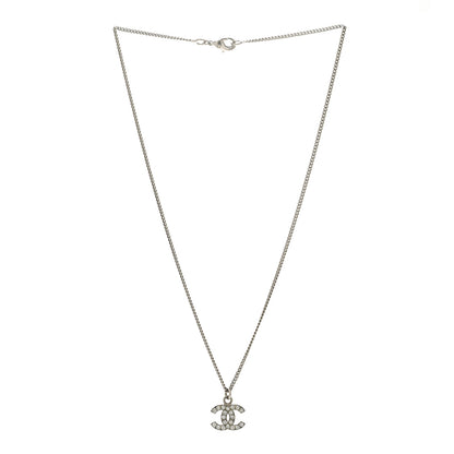 Chanel Crystal Timeless CC Necklace Silver 3 of 7