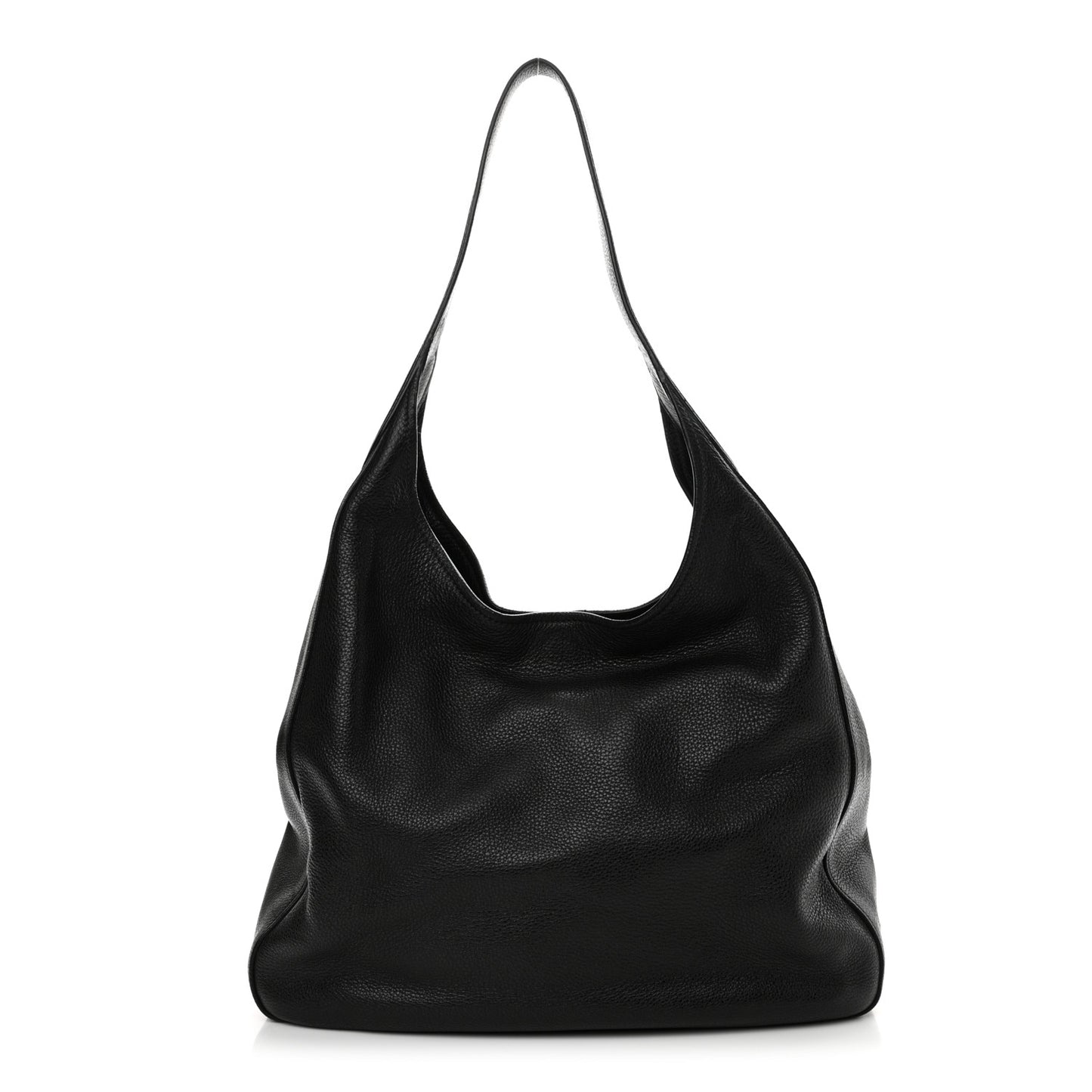 Vitello Daino Medium Pocket Hobo Bag Black