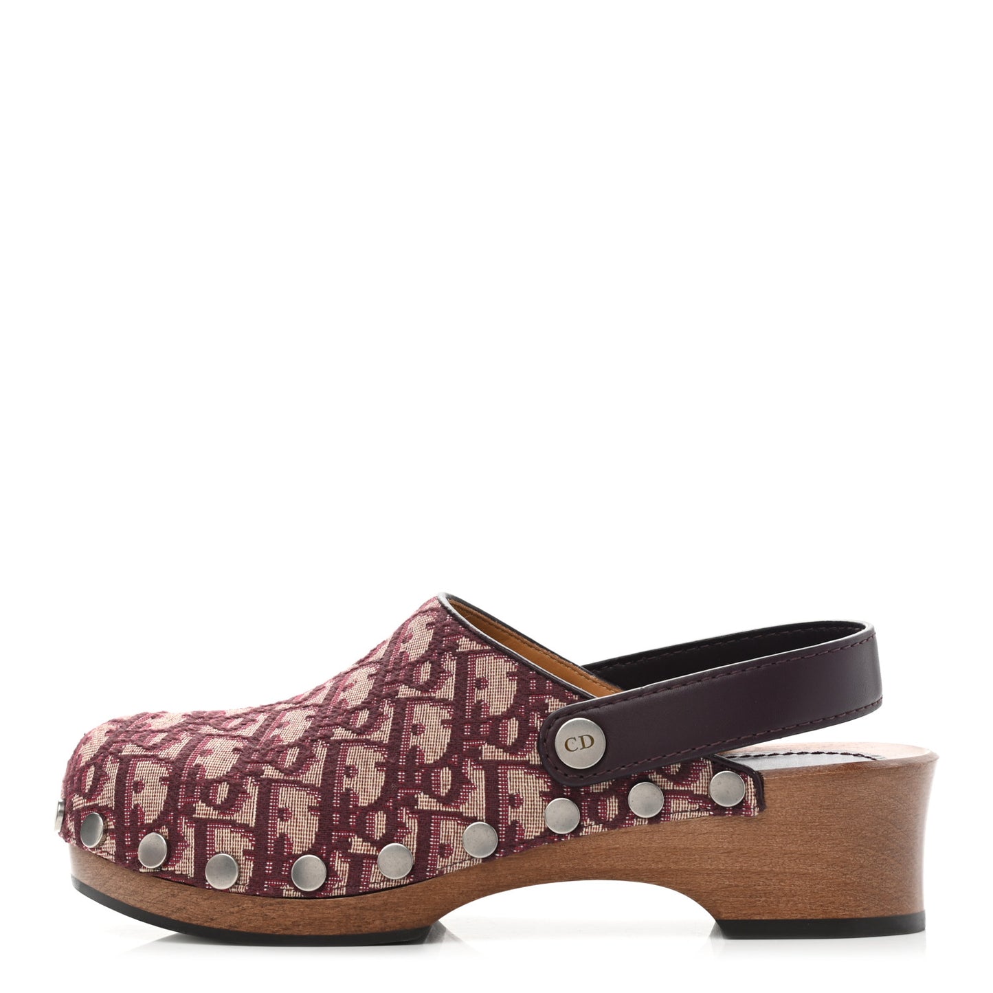 Canvas Oblique Diorquake 20mm Slingback Clogs 37 Deep Amaranth