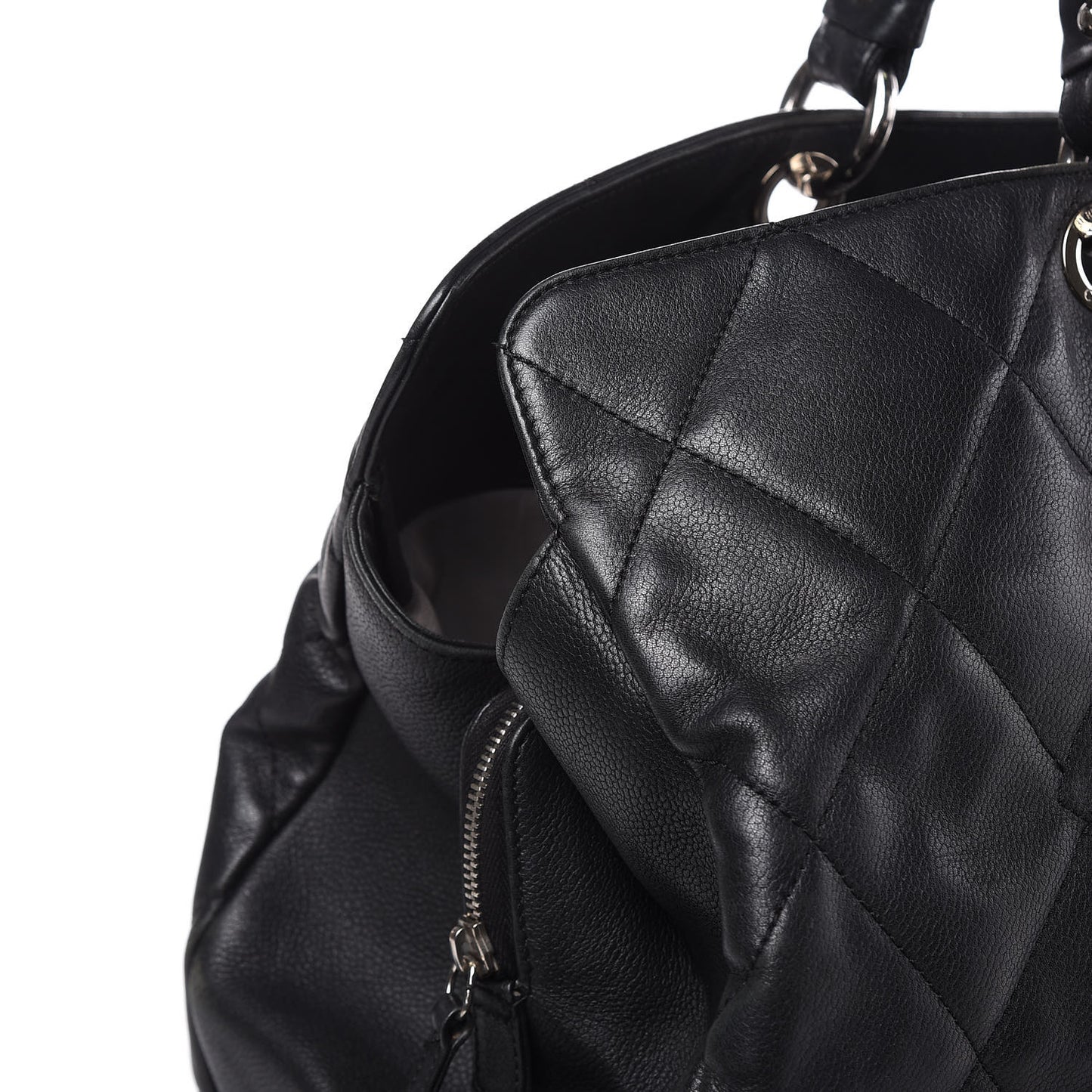 Soft Caviar Quilted Large Timeless Tote Black