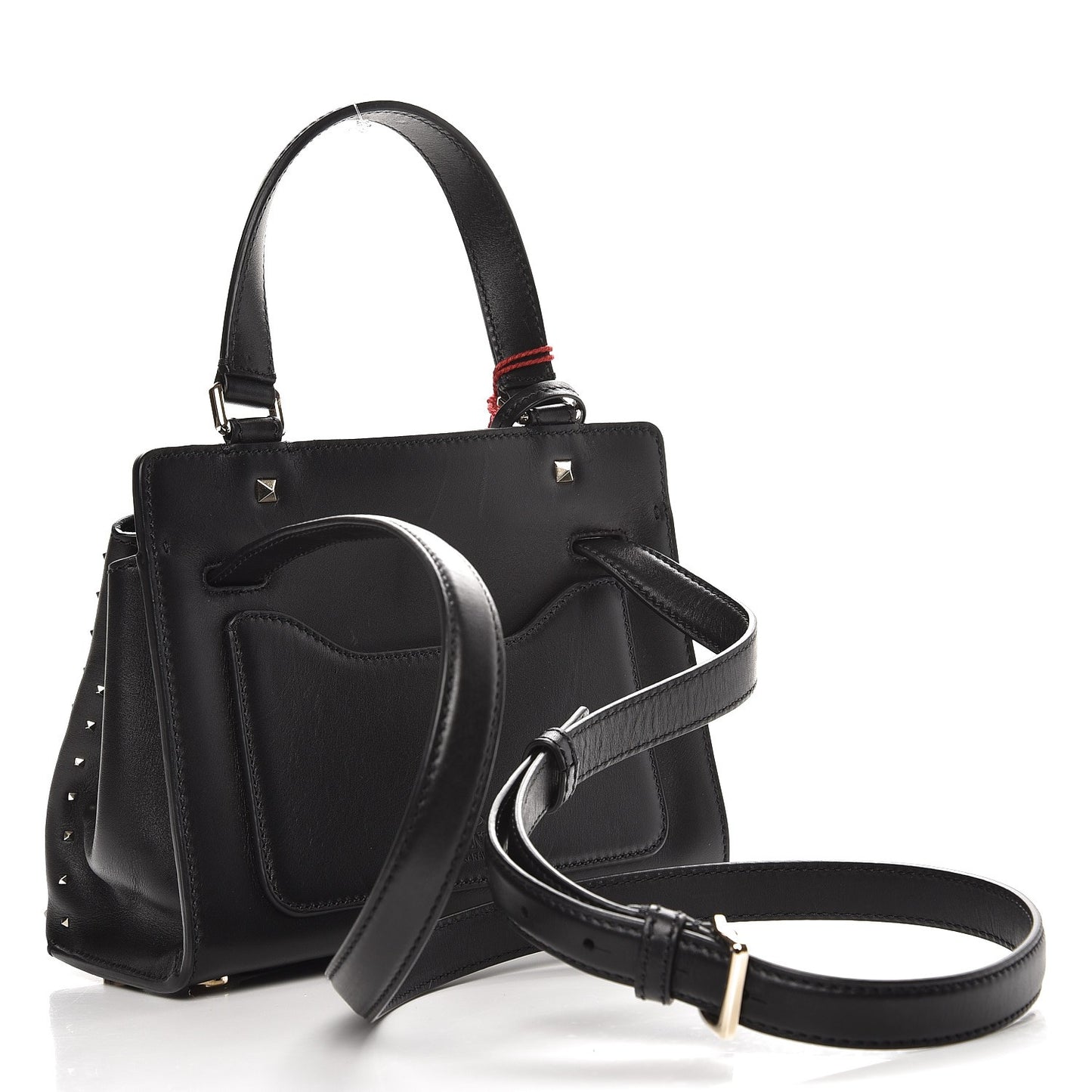 Calfskin Studded Small Joylock Satchel Black