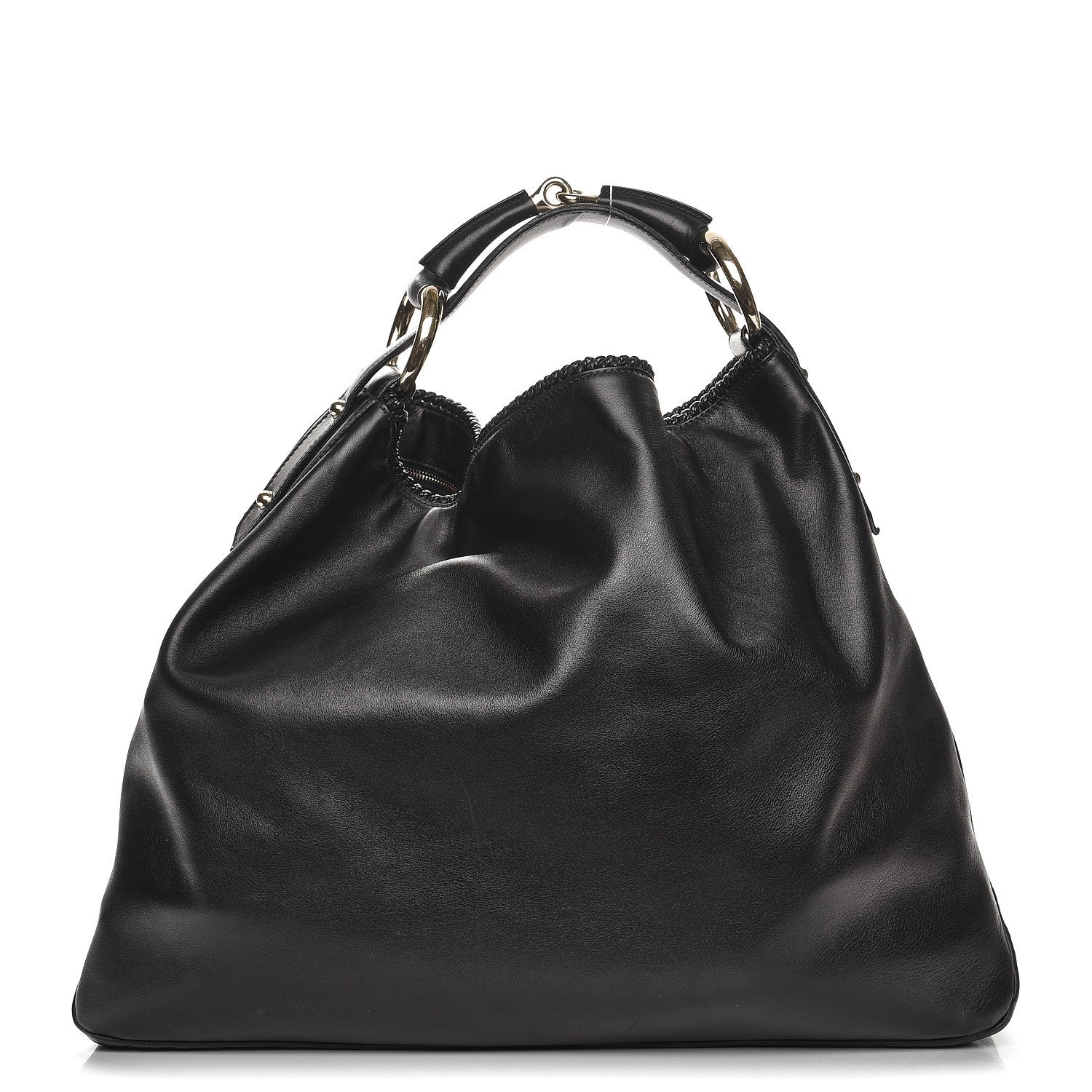 Gucci Calfskin Large Horsebit Chain Hobo Black 1 of 10