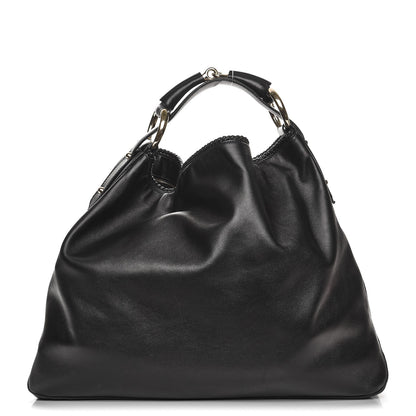 Gucci Calfskin Large Horsebit Chain Hobo Black 1 of 10