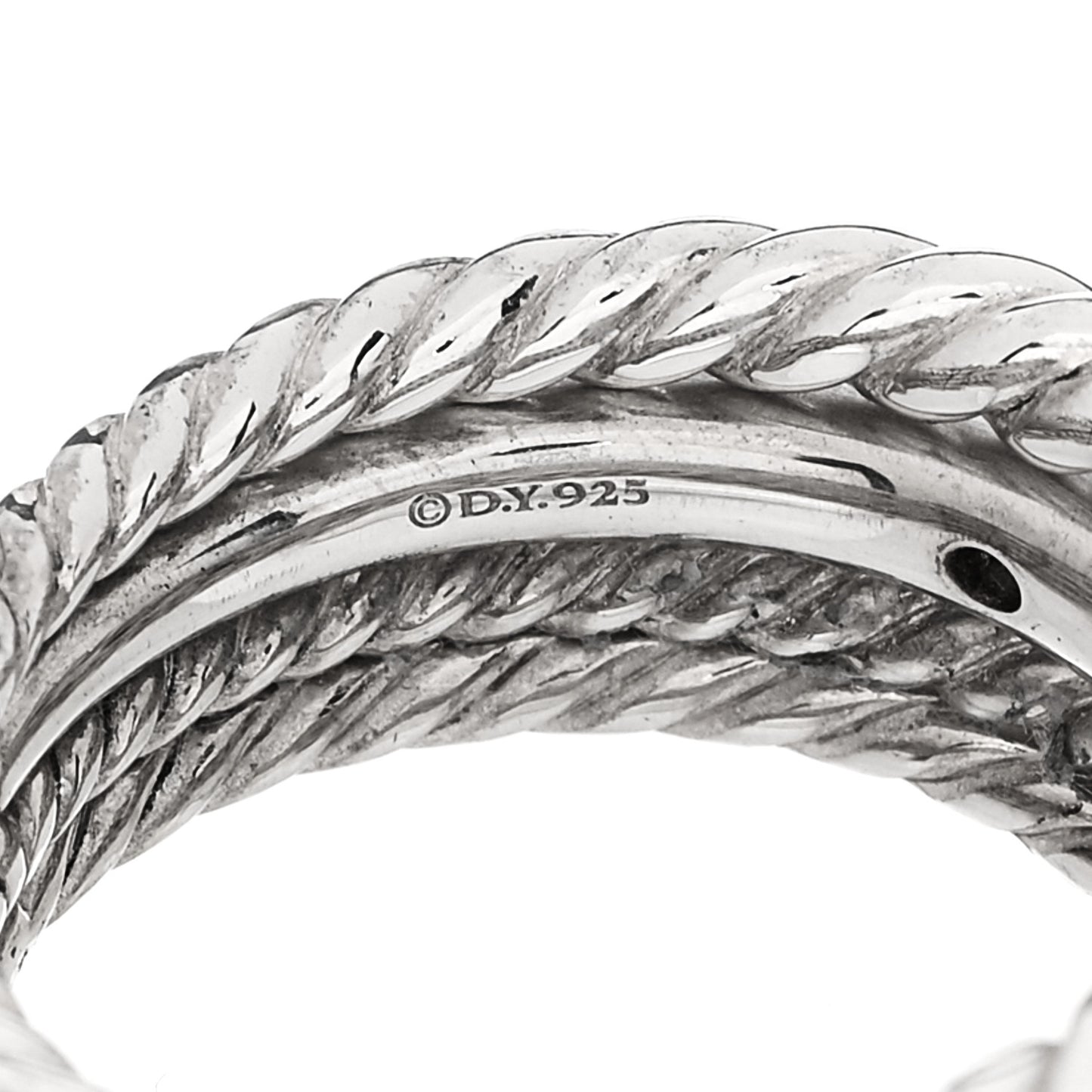 Sterling Silver Diamond 16mm Stax Wide Stacked Ring 57 8