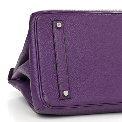 Hermes Taurillon Clemence Birkin 35 Ultraviolet 9 of 17