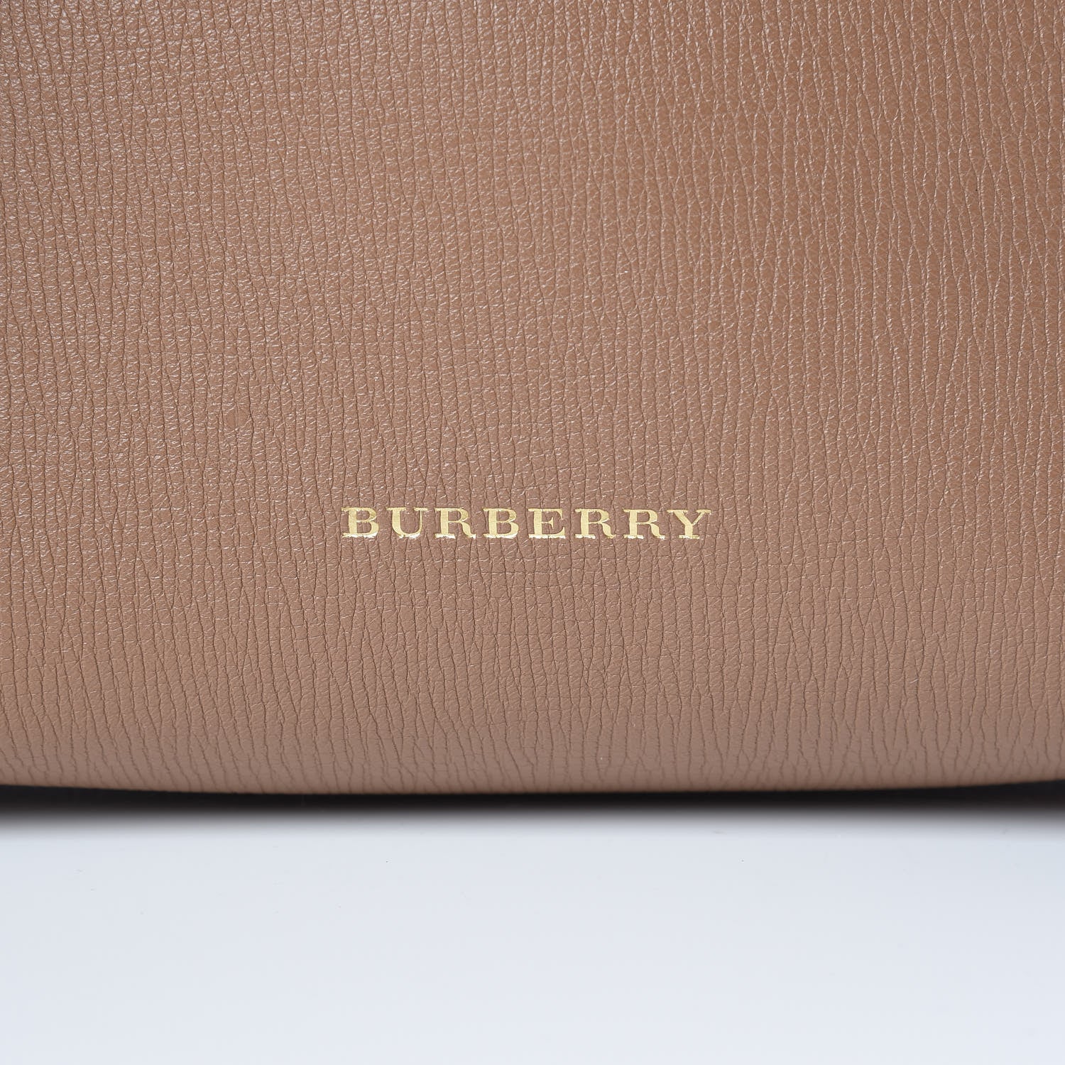 Burberry Grainy Calfskin House Check Small Banner Tote Tan 10 of 10