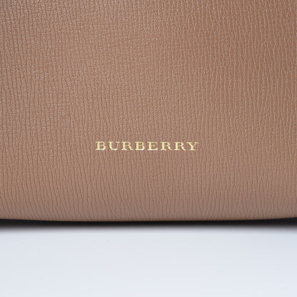Burberry Grainy Calfskin House Check Small Banner Tote Tan 10 of 10