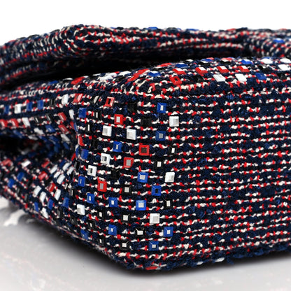 Chanel Sequin Tweed Medium Double Flap Red White Blue 5 of 10