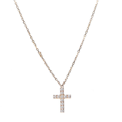Cartier 18K Pink Gold Diamond Symbols Cross Pendant Necklace 4 of 6