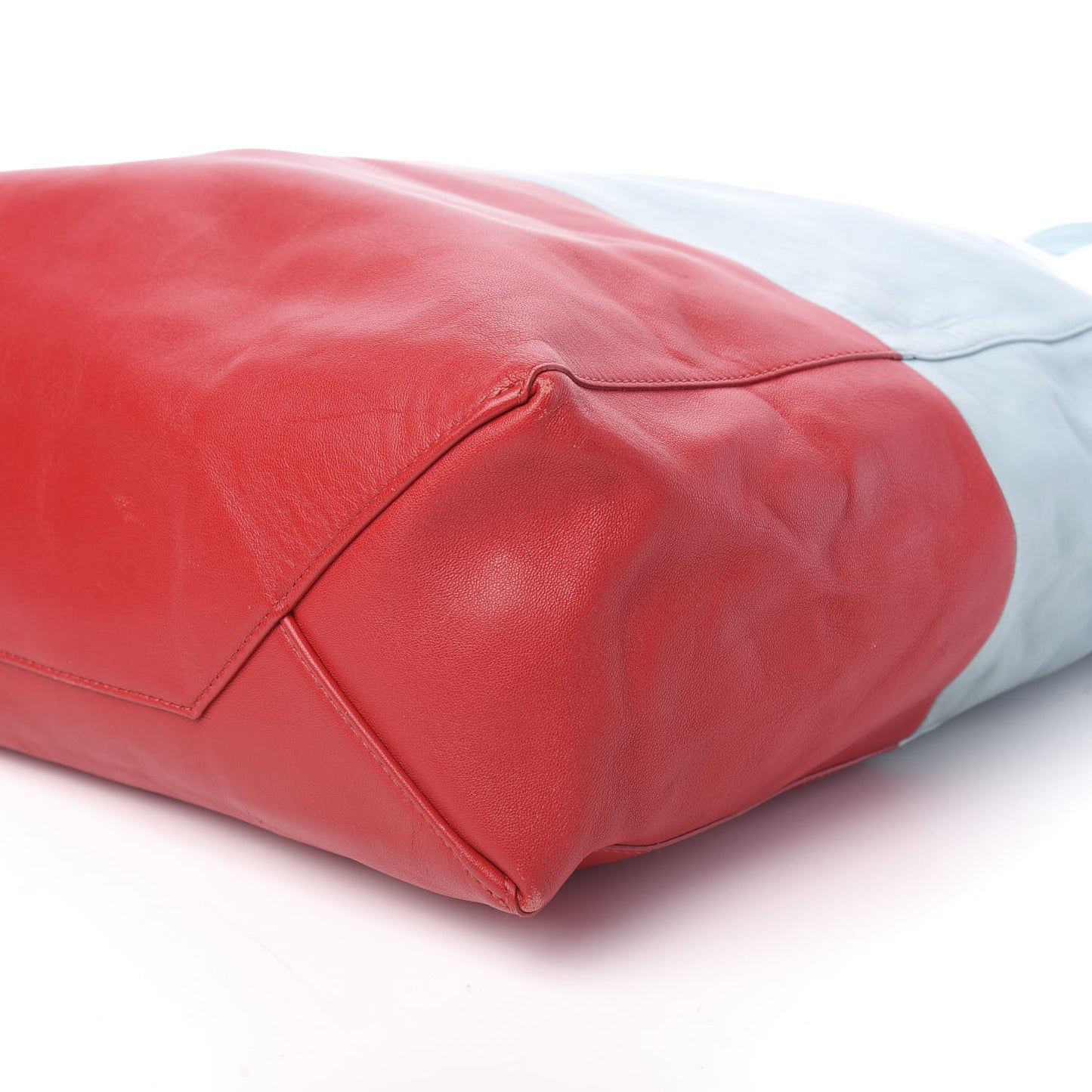 Lambskin Vertical Bi-Cabas Glacier Red