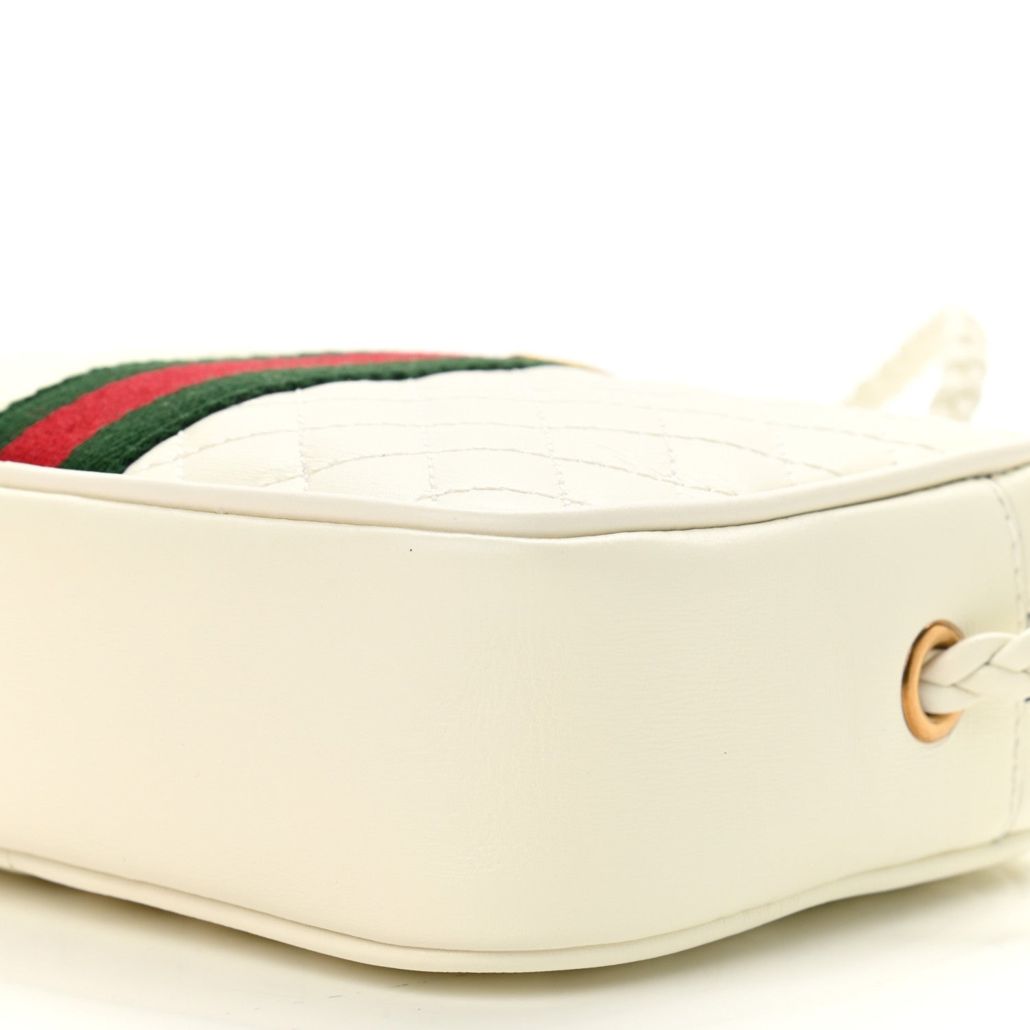 Gucci Calfskin Web Trapuntata Mini Shoulder Bag Off White 10 of 11