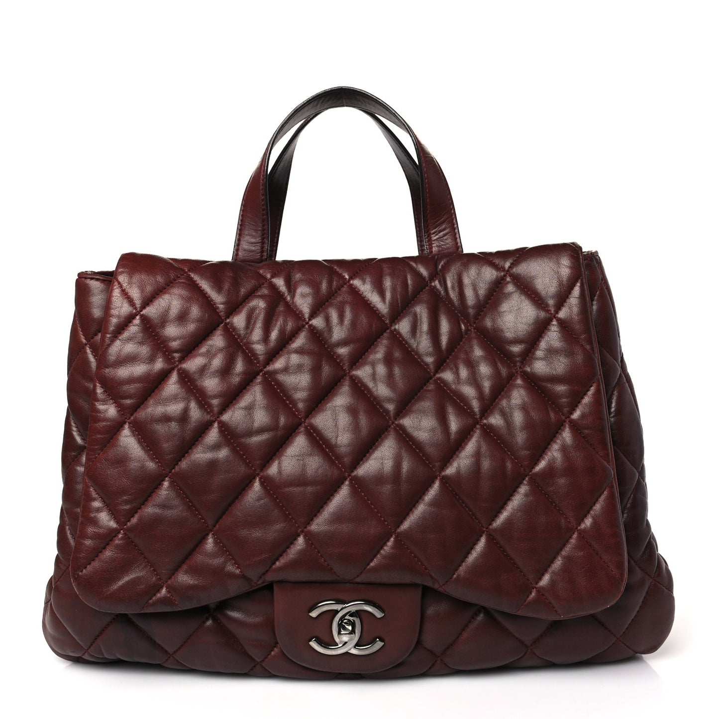 Lambskin Quilted Chanel 3 Maxi Tote Burgundy