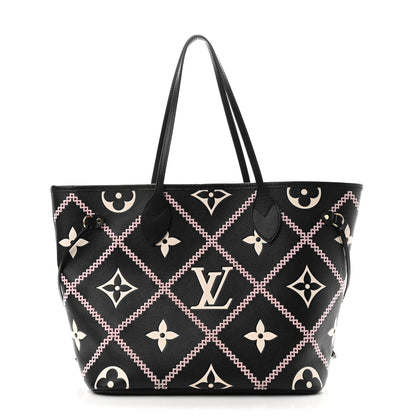 Louis Vuitton Empreinte Monogram Giant Broderies Neverfull MM Black 3 of 10