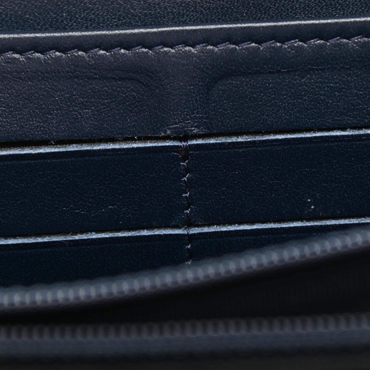 Chanel Patent Calfskin Quilted Large Gusset Zip Around Wallet Blue 11 of 12