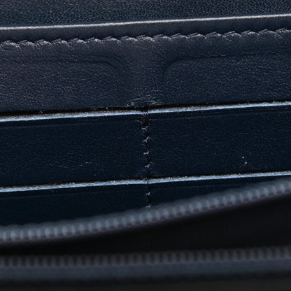 Chanel Patent Calfskin Quilted Large Gusset Zip Around Wallet Blue 11 of 12