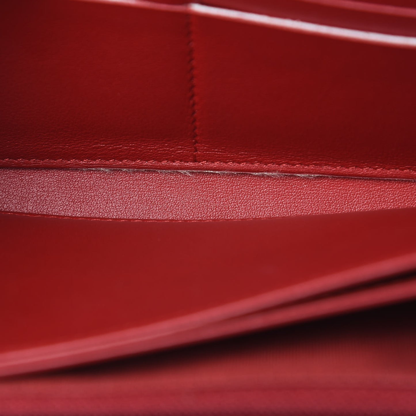 Lambskin Chevron Quilted Zip Around Boy Wallet Red